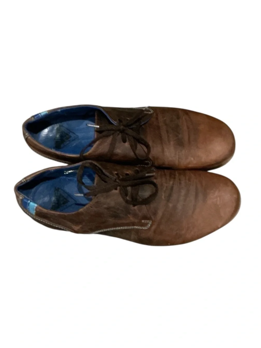 Authentic John Fluevog brown leather derby Oxford men’s lace up shoes sz 7